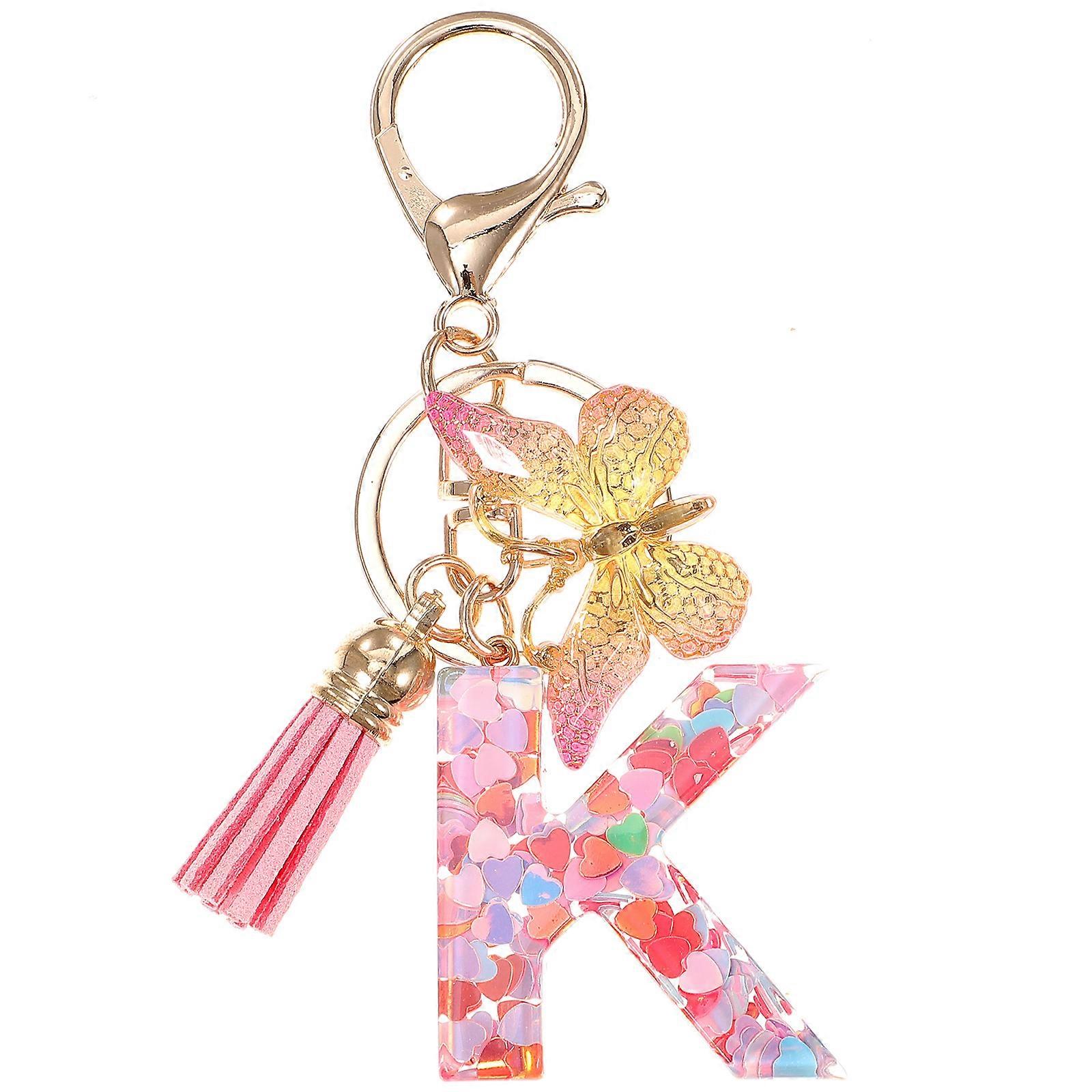 Multicolor Heart Sequin Butterfly Keychain Charm Hanging Bag Pendant for Unique Key Holder   Party Decoration Accessory