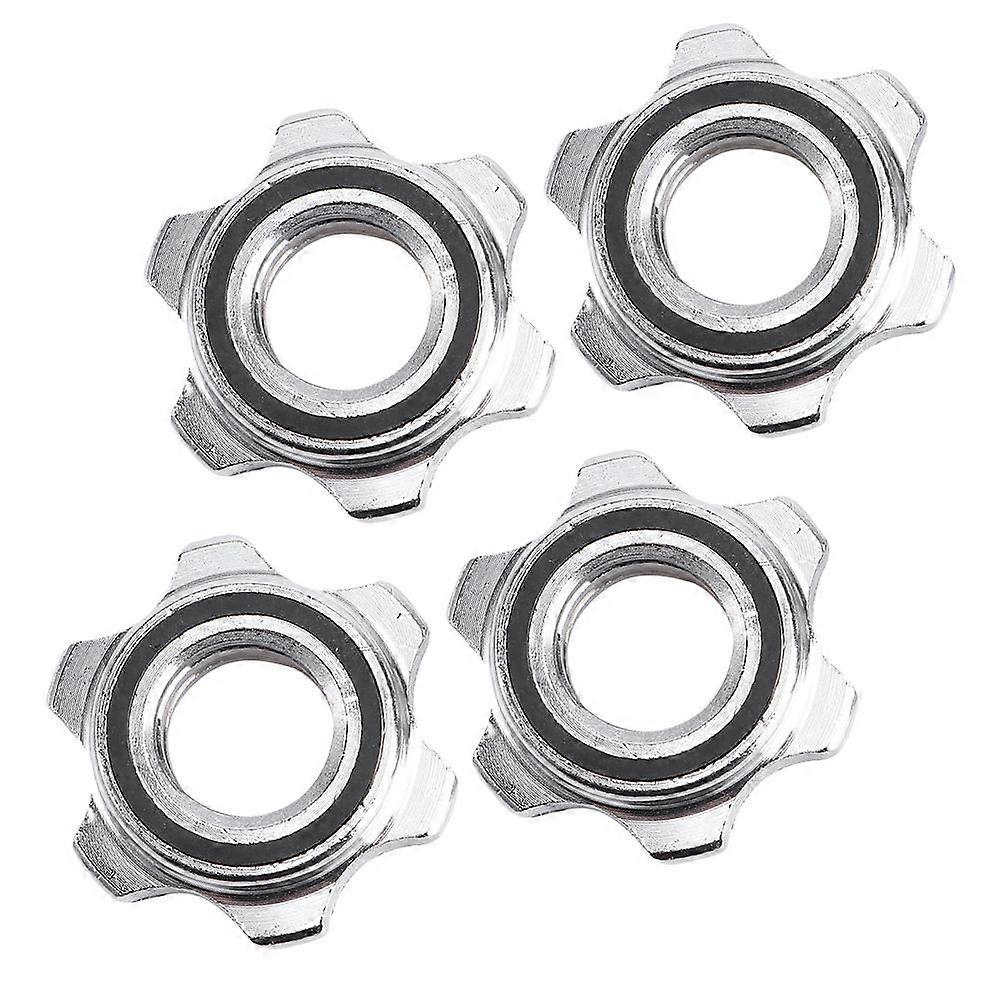 Weights Screws Locking Nuts Cast Iron Hexagonal for Weightlifting Equipment Professional Design 4Pcs