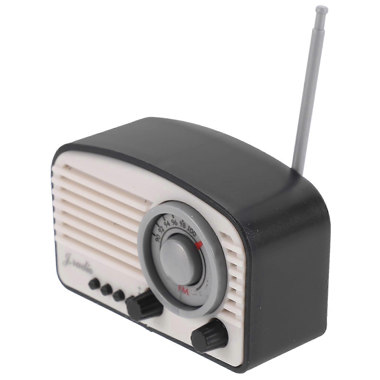 Radio Model Miniature House Decor Vintage Style Simulation Rectangular 4.4X2.2X2CM 1Pack