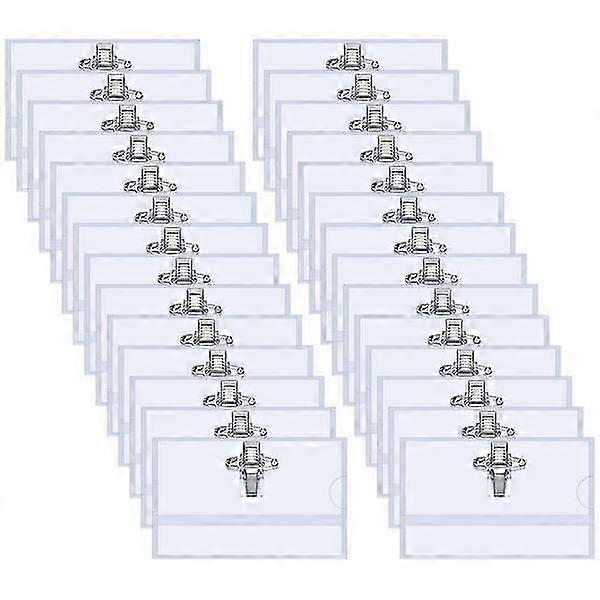 Pack of 100 nameplates 90 x 56 mm Transparent nameplate for