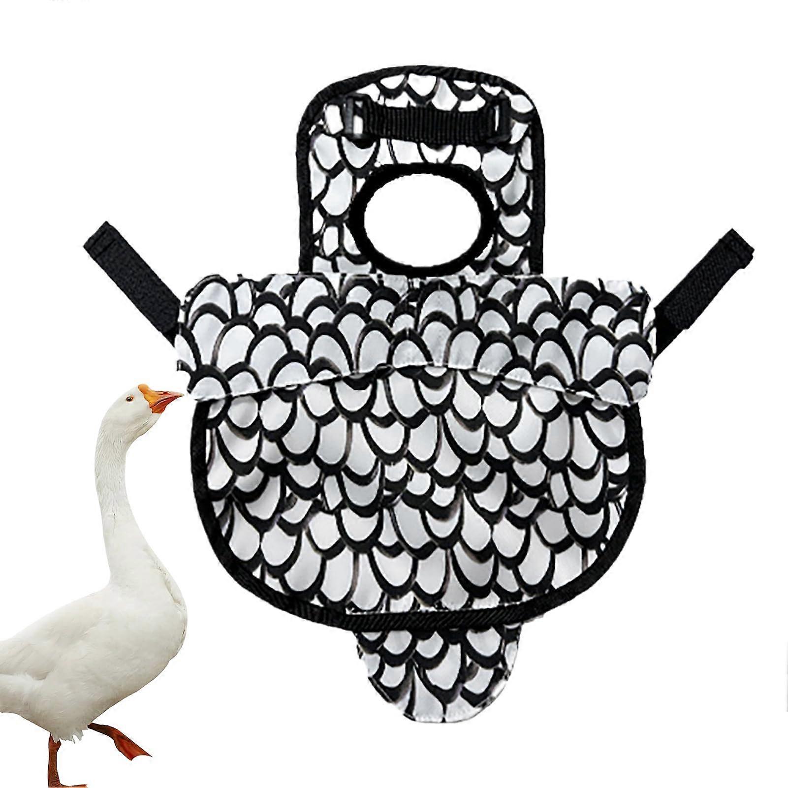 Chicken Saddle for Chickens, Breathable Anti-Slip Apron, Lightweight Stable Clothing, Black/White for Outdoor Use