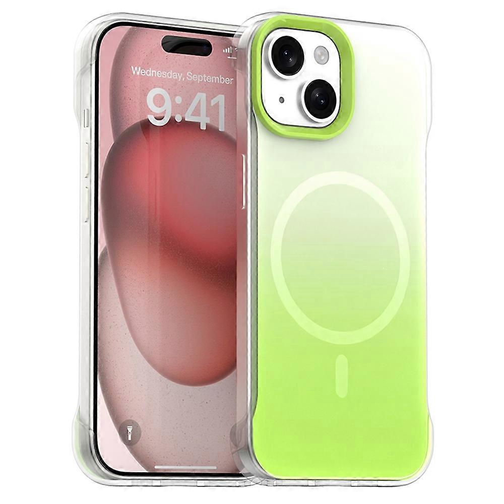 For iPhone 15 Case Compatible with MagSafe Frameless TPU PC Phone Back Cover