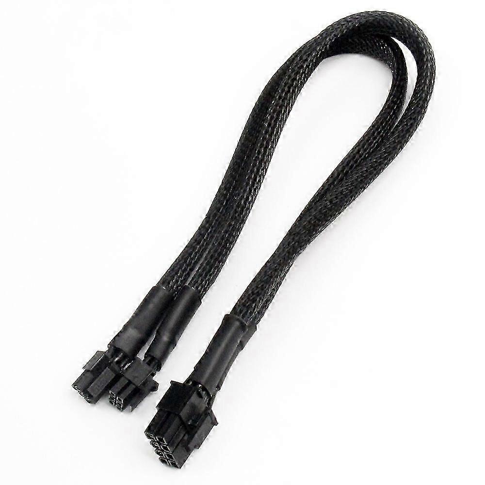 Dual Mini 6 Pin to 8 Pin PCI Express Video Card Power Adapter Sleeved Cable for Pro Tower/Power G5