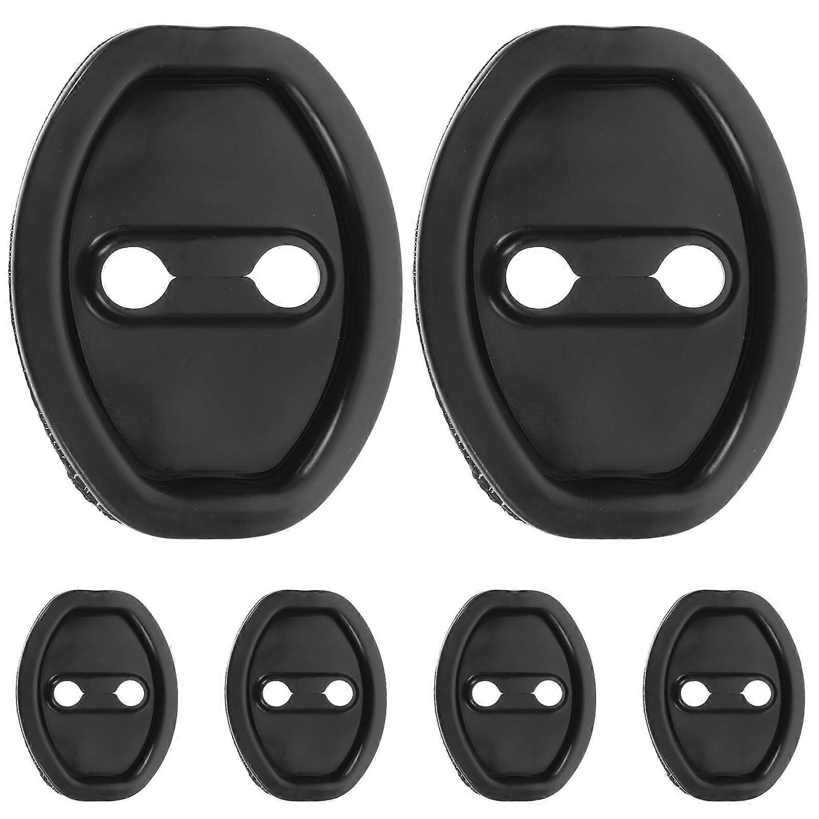 6pcs Car Door Lock Latch Covers Durable Protective Covers for Friction Reduction and Shock Absorption, Easy Installation, Compatible with Various