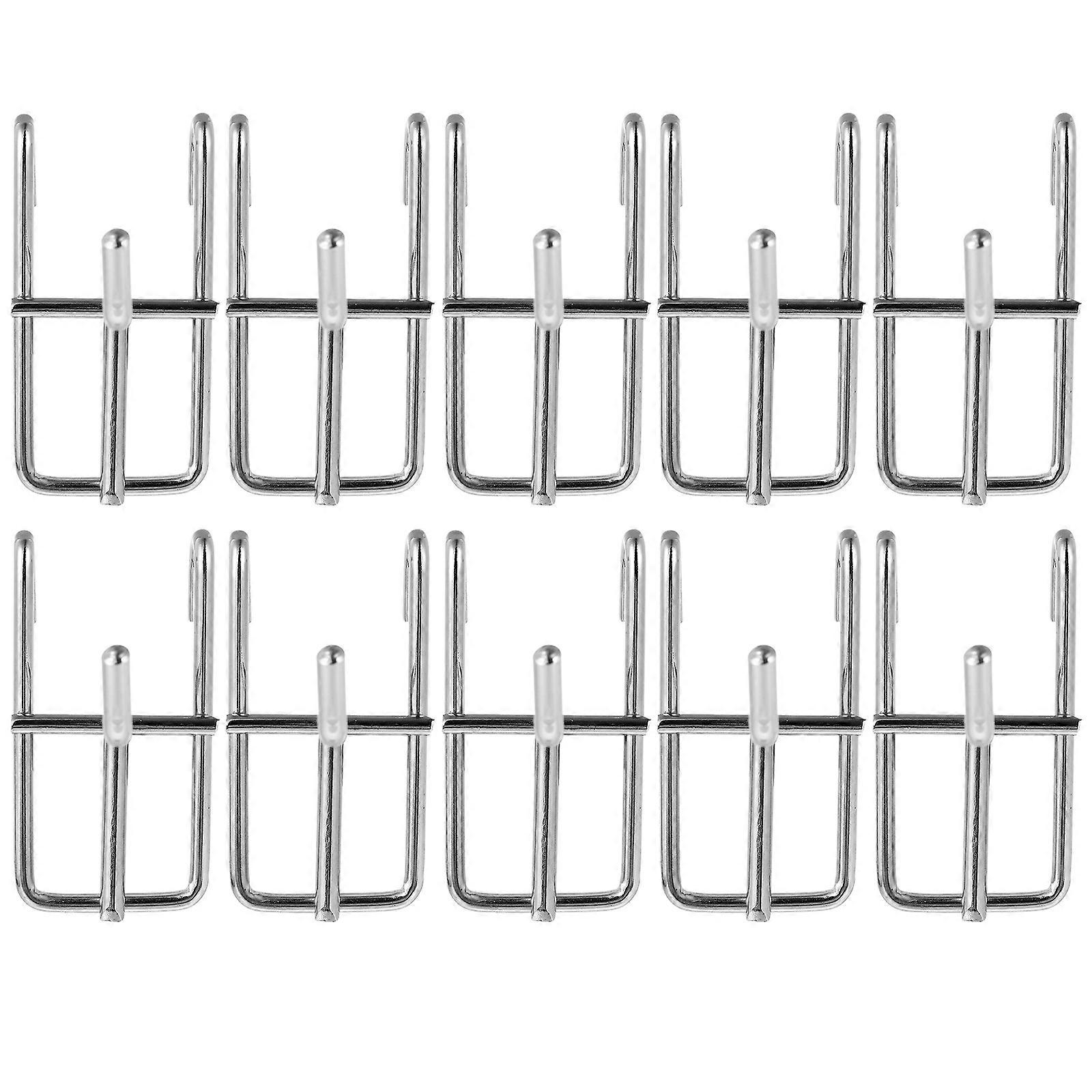 10 Pcs Heavy Duty Iron Panel Hooks for Pegboard Display, Retail Hanger Hooks for Store Merchandising, Compact Design, Easy Installation, Smooth