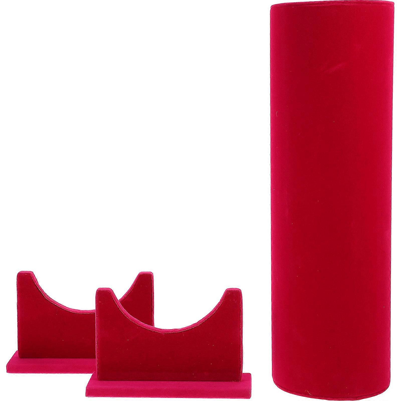 Headband Display Organizer Hair Hoop Stand Compact Design For Home Storage Red 35.50X11.00X11.00CM Space Saving 1Pack