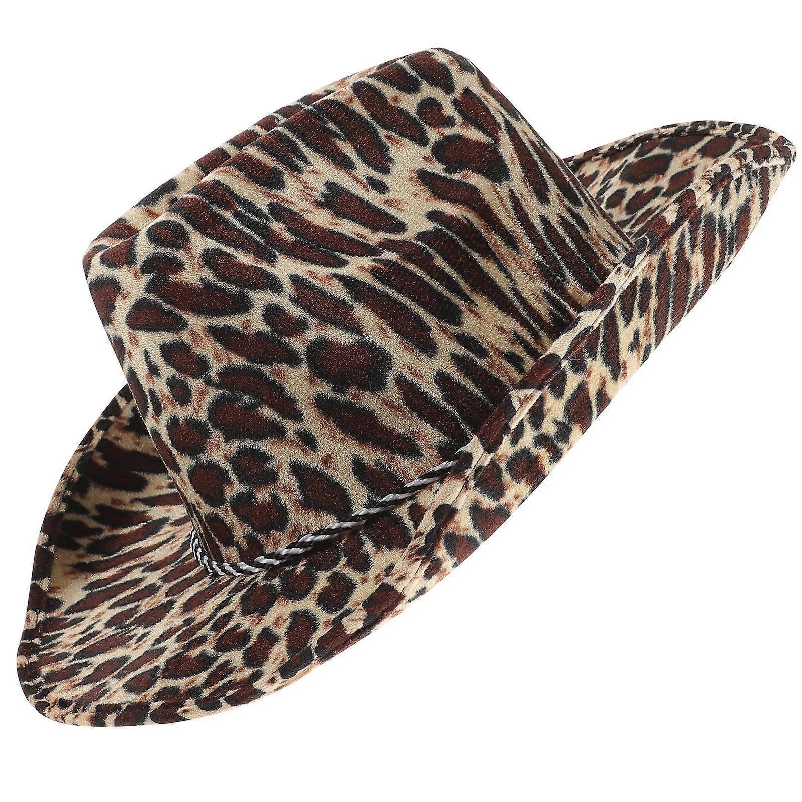 Leopard Print Cowboy Hat – Lightweight Comfortable Party Accessory for Stage, Masquerade & Costume Events for Men and Women
