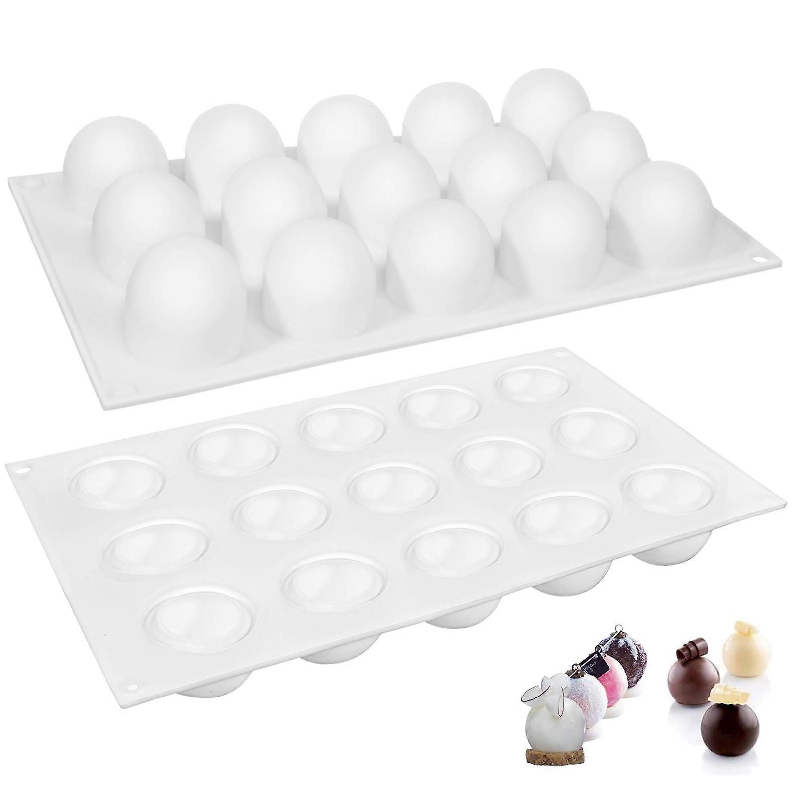 2pcs Sphere Silicone Molds for Mousse Cake, Round Dessert Baking Mold, Versatile for Chocolate, Jelly, Safe and Easy to Use for Parties