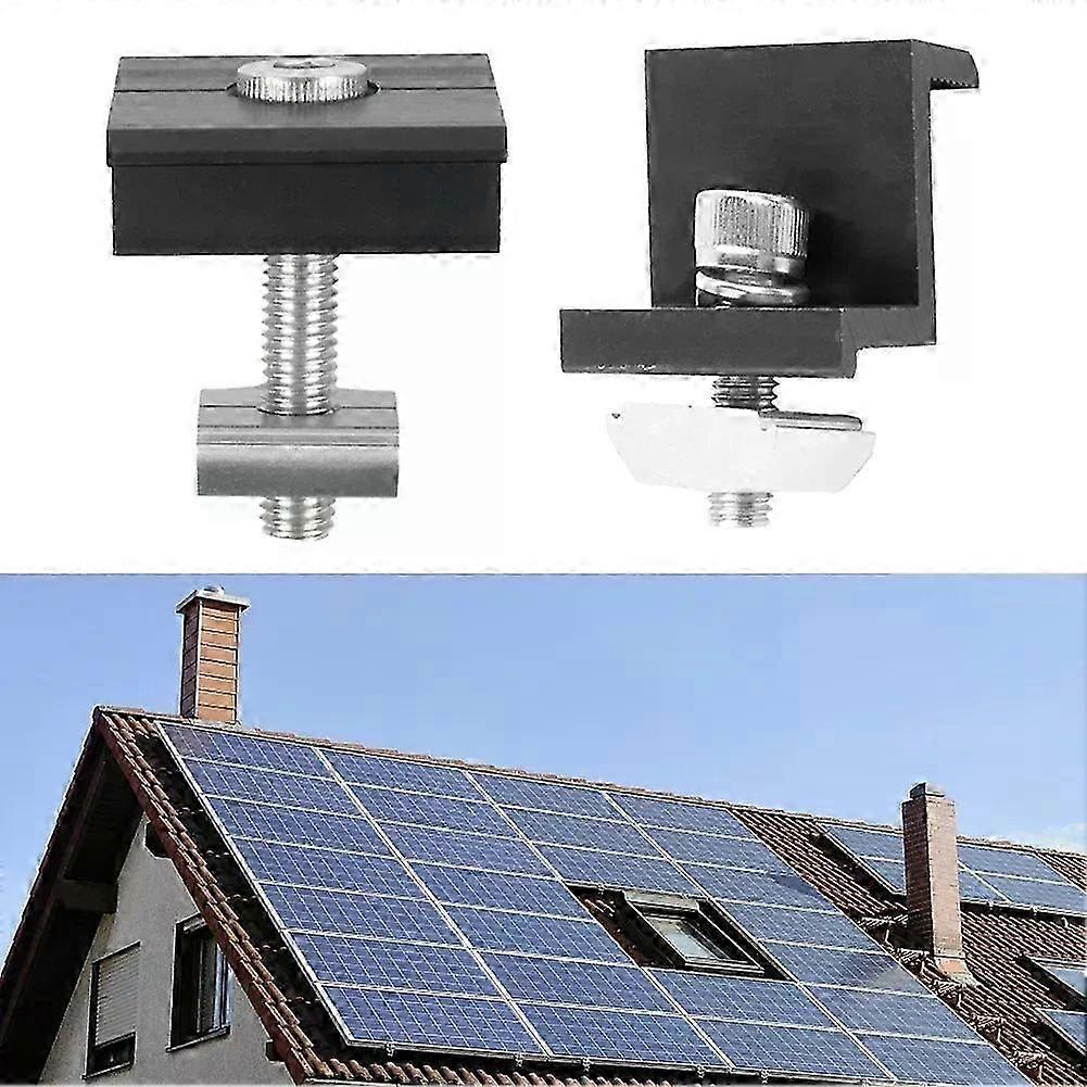 Solar Panel Bracket Fixing PV End Clamp Middle Clamp Mounting Fit For  30/35mm Photovoltaic Support Fixing Support Solar Panels Clamp