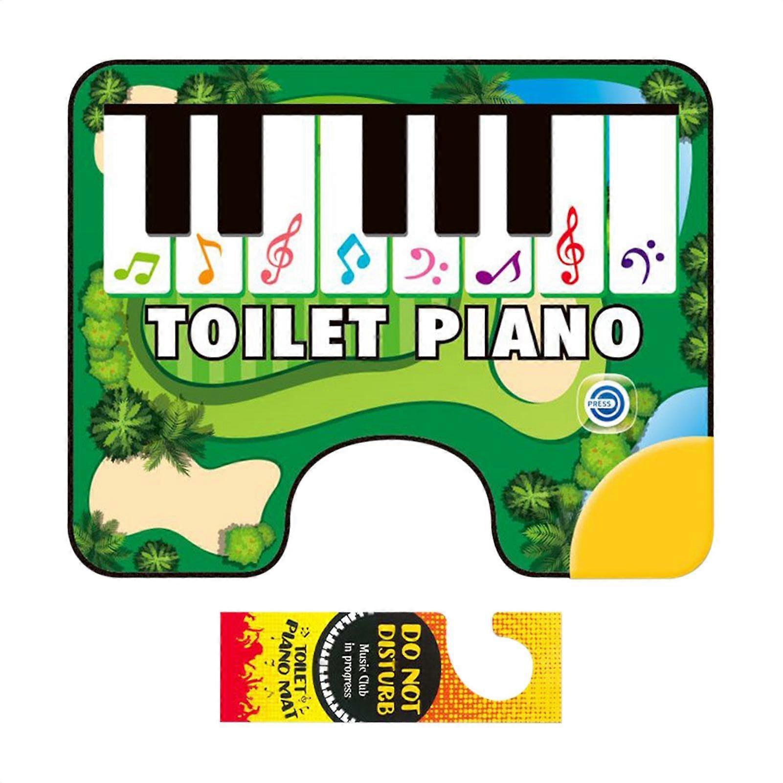 Piano Keyboard Toilet Mat - Musical Anti-Slip Potty Rug with Noise Function for Bathroom, Slip-Resistant Design