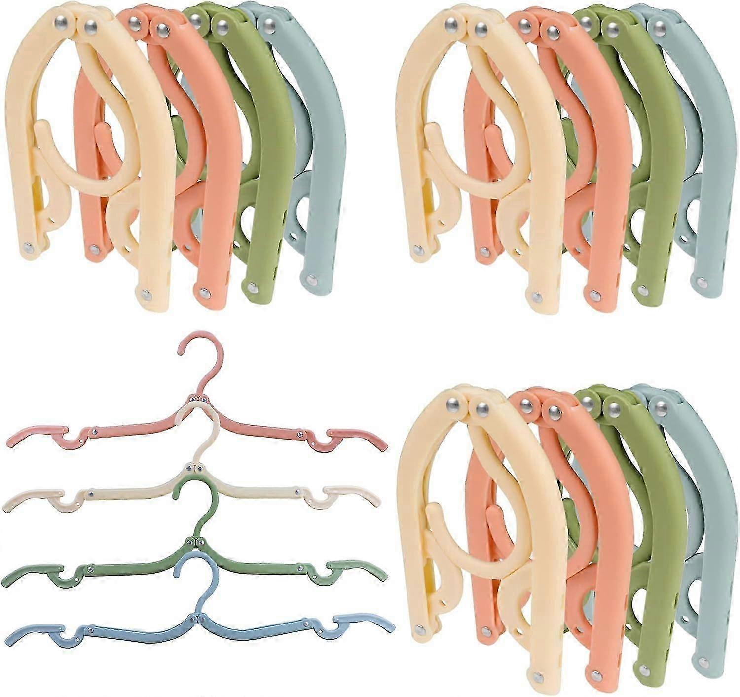 16 Katlanabilir Elbise Askısı Paketi, Katlanabilir Plastik Askılar, Ev, Otel, Seyahat, Kamp için Yerden Tasarruf