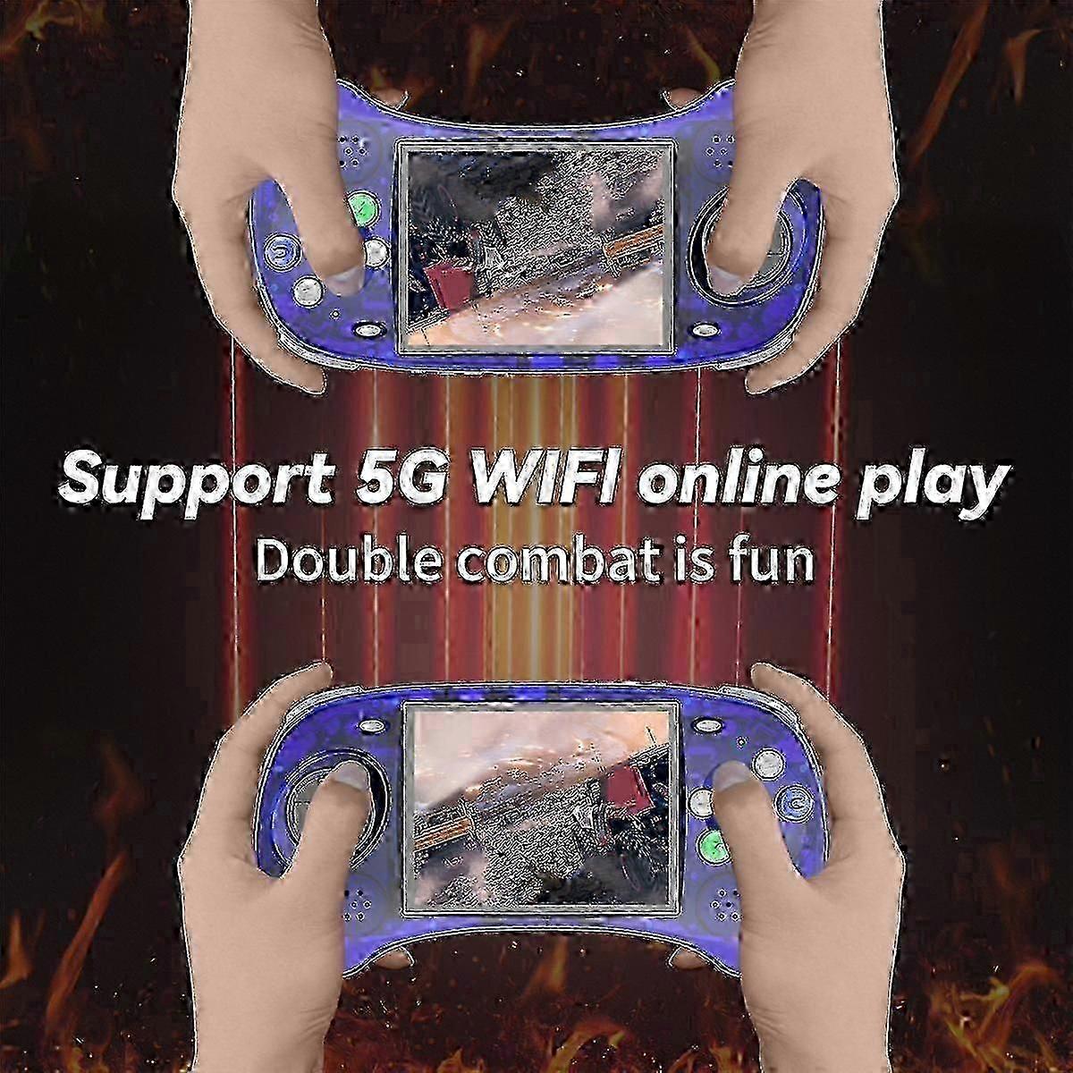 Console de jeu portable avec 256 Go de stockage, écran IPS de 4 pouces, système d’exploitation Linux, conception à six boutons, lecteur vidéo rétro