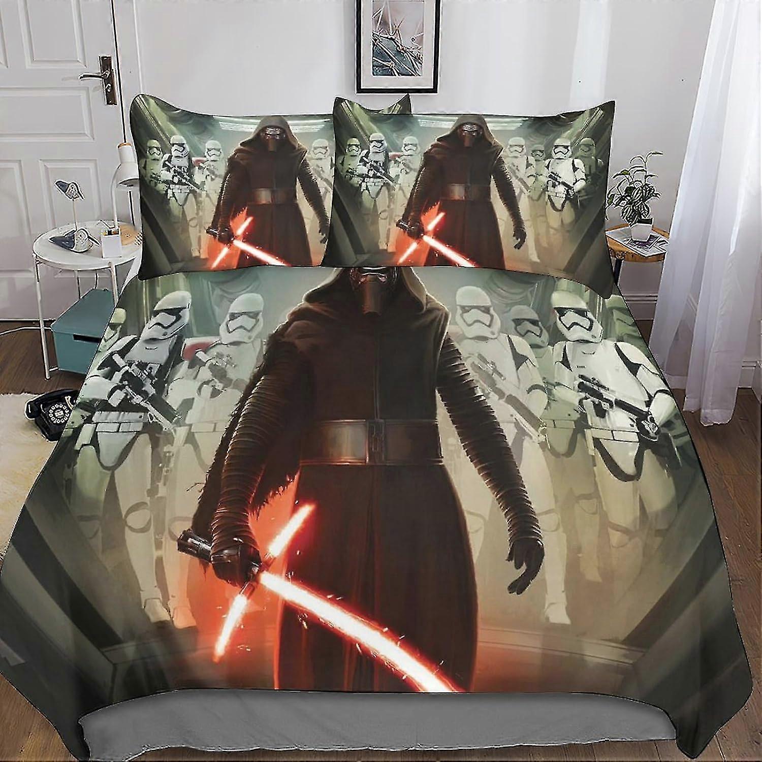 Conjunto de capa de edredom Star Wars para crianças, adolescentes e adultos, capa de edredom de microfibra, conjunto de cama com fronhas