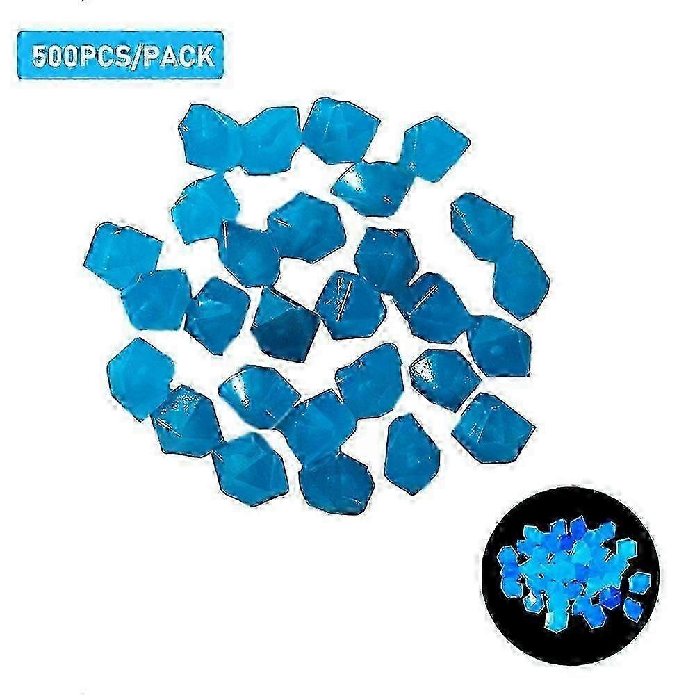 200pcs Glow in the Dark Stones Diamond-Shaped Fluorescent Stone Decoration for Aquarium Outdoor Garden Walkway