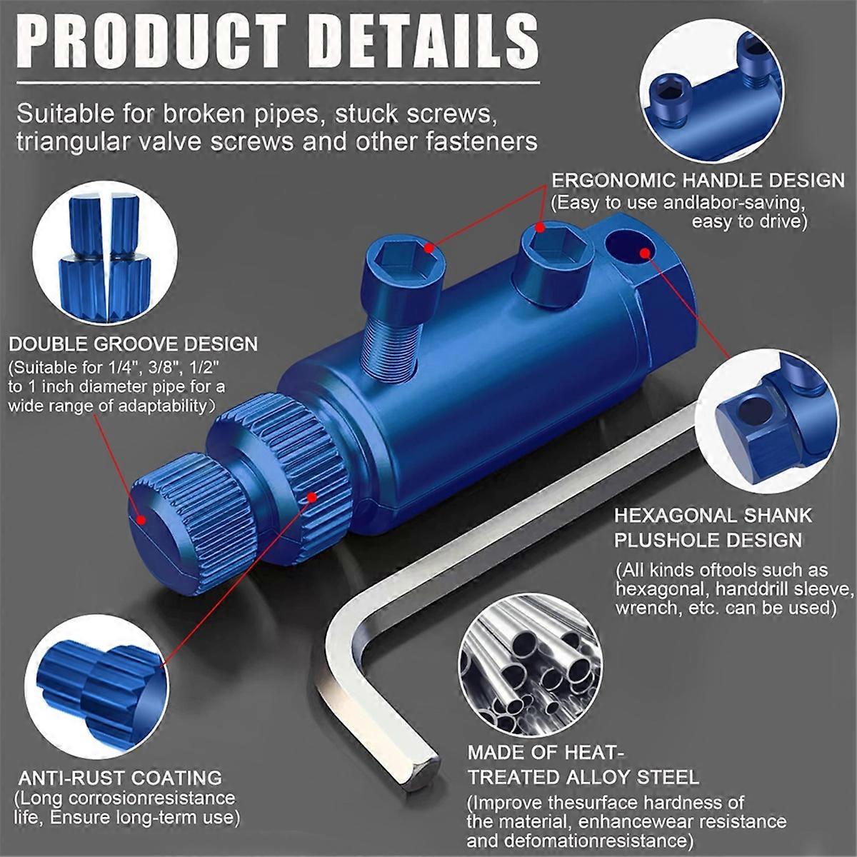 Broken Pipe Thread Extractor Tool, Broken Faucet Removal Tool