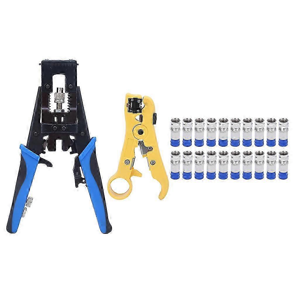 Coaxial Cable Crimper Stripper for Compression Crimping Pliers Network Pliers