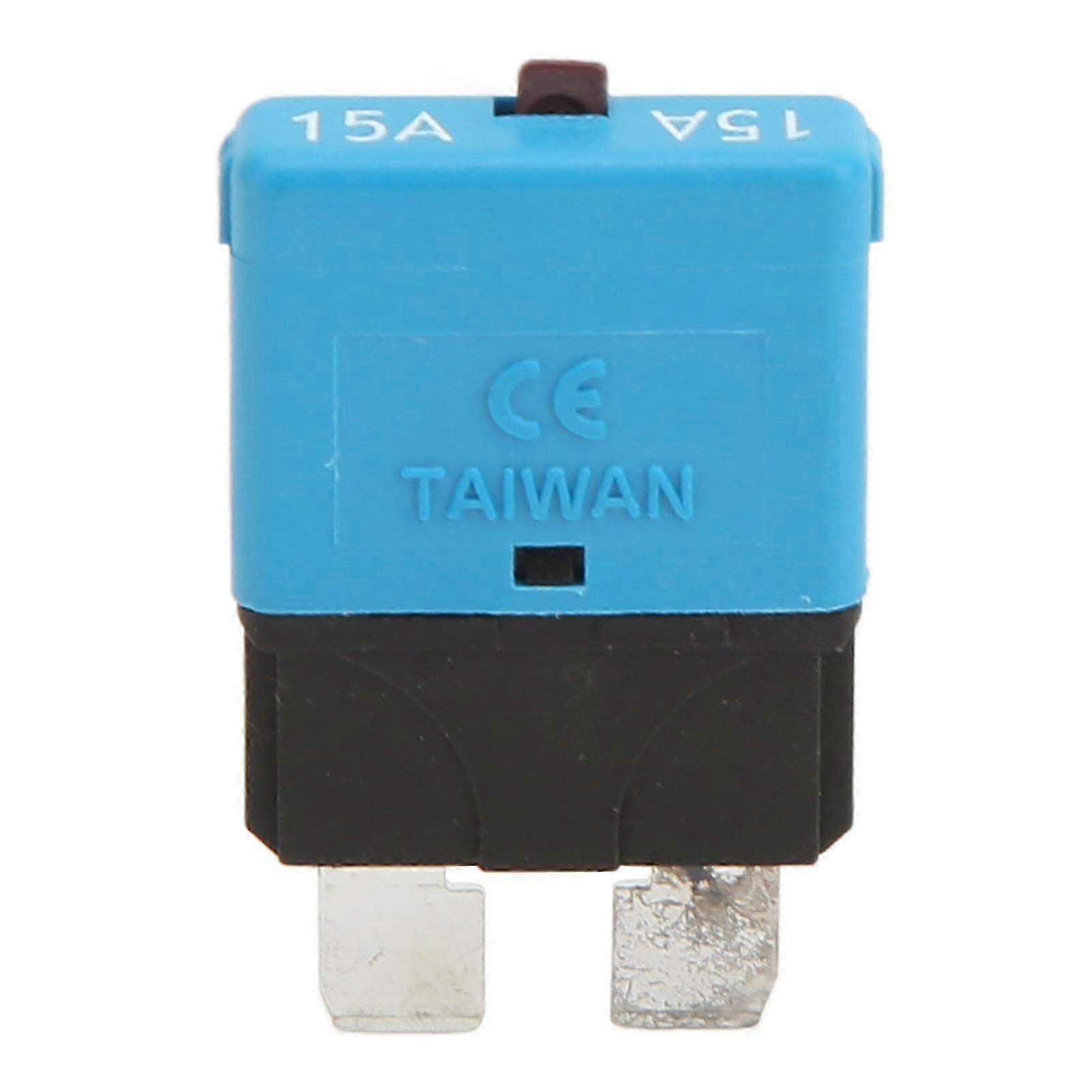 15A 5.2mm Pin Manual Reset 28VDC Heat Resistant Blue Car Overcurrent Protector for Automotive