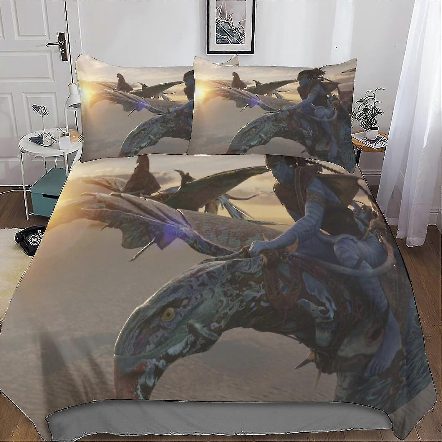 Colchão de bebê 3D adequado para filmes de ficção científica, capa de edredom Nios Y Adolescentes de 3 peças com fecho de zíper.