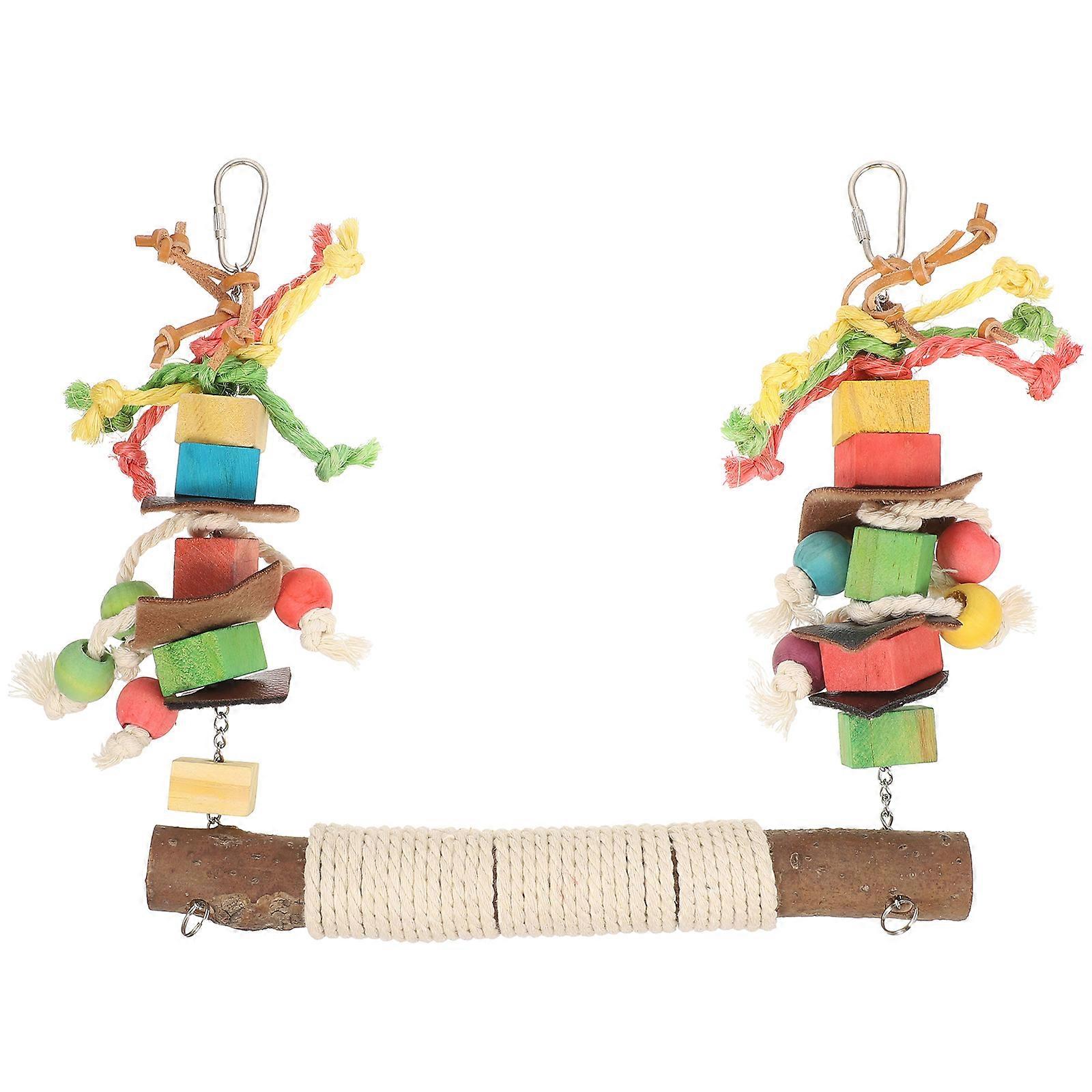 Parakeet Perch Toy Bird Cage Stand Parrot Play Stand Platform Balance Skills 1Set