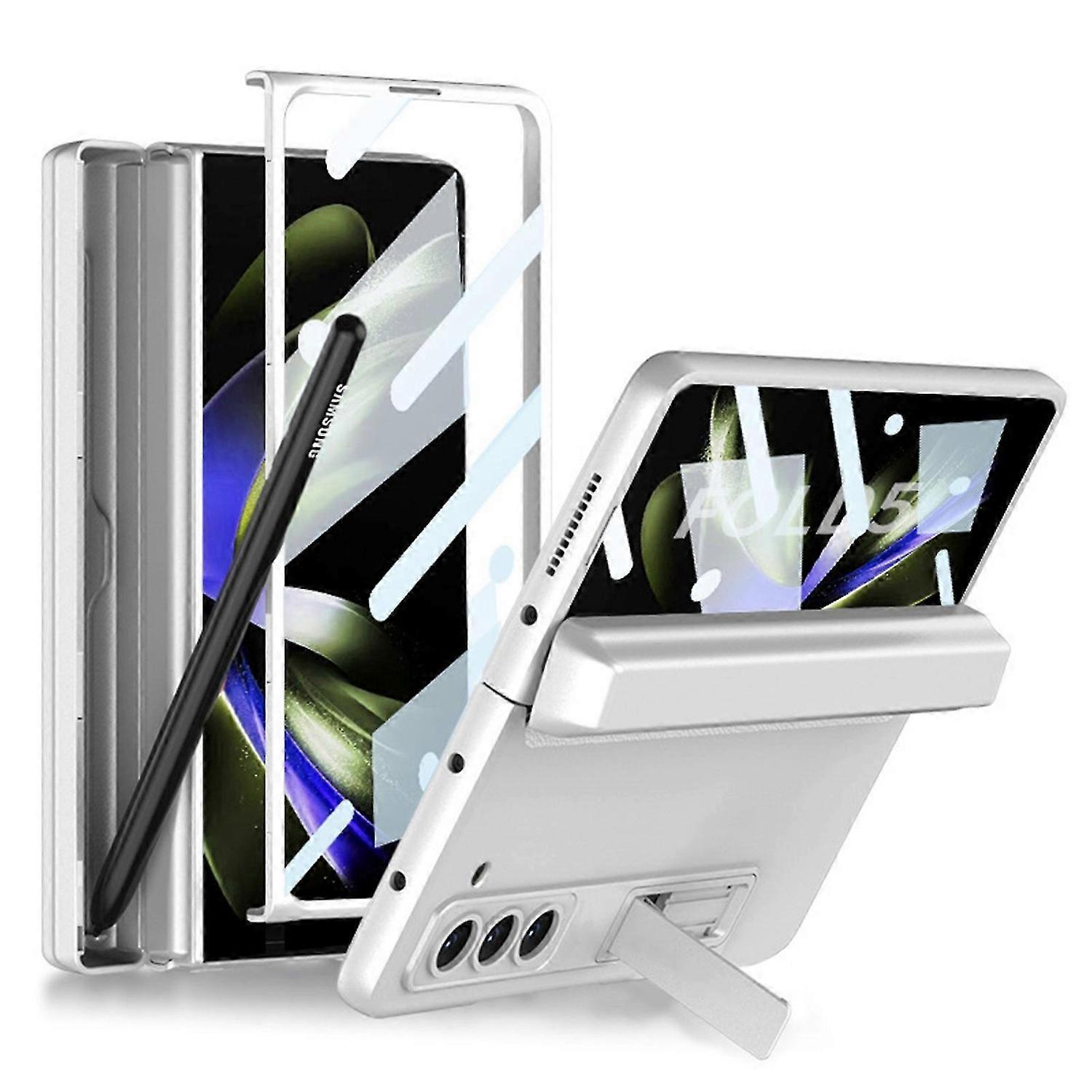 Z Fold 5 Case with Screen Protector, Z Fold 5 Case with Hinge Protection S Pen Slot Adjustable Kicks