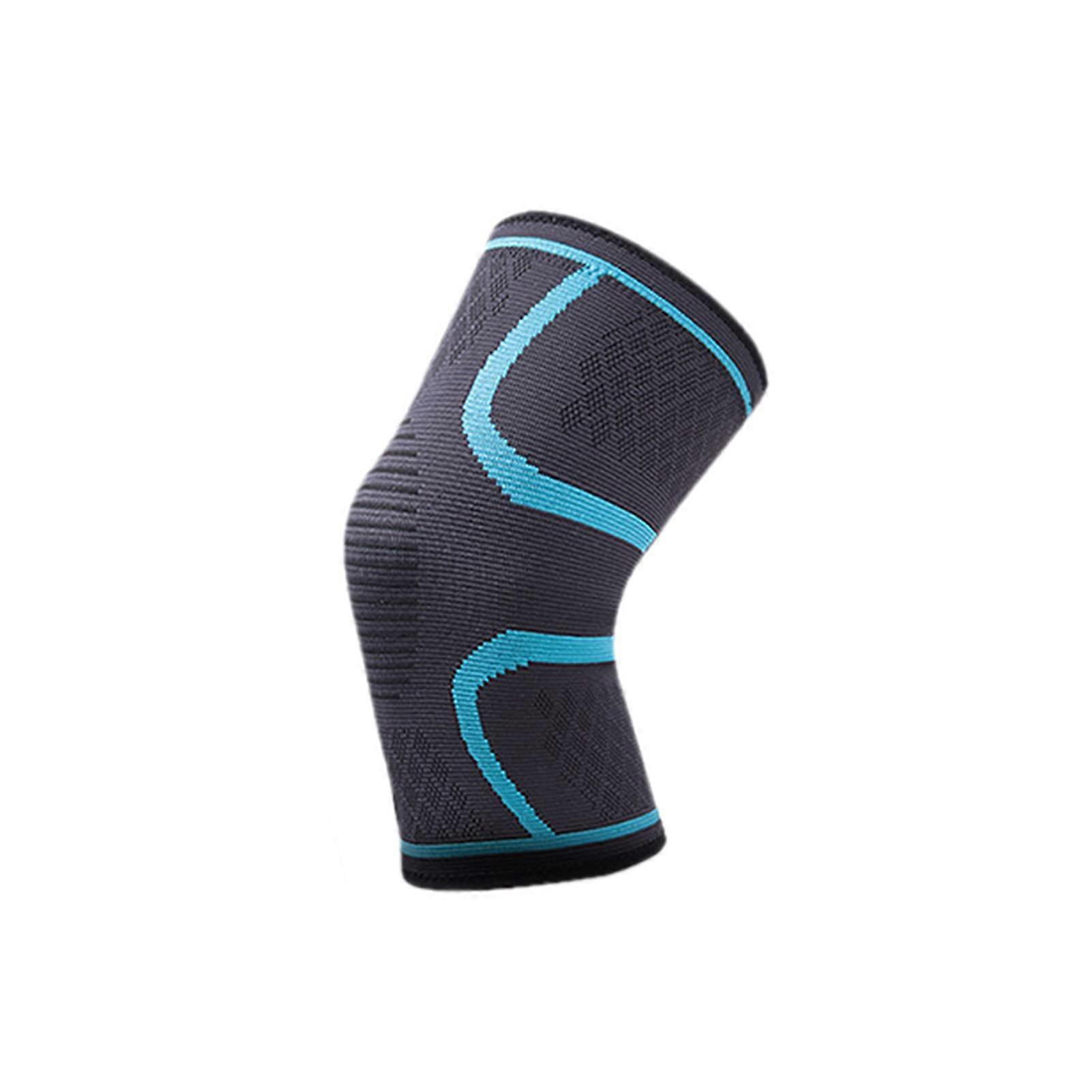 Volleyball Knee Pads Sky Blue Elastic Nylon Sleeves for Fitness, Basketball, Cycling, and Arthritis Support