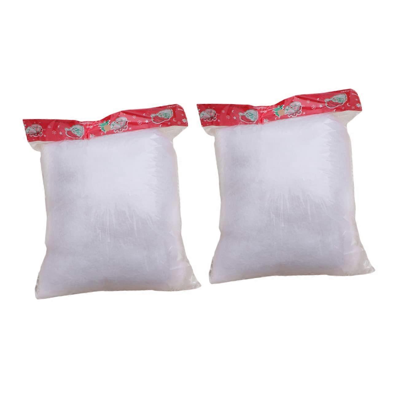 Artificial Snow Decoration 2-Pack for Christmas Holiday Party Supplies, Indoor/Outdoor Use, White Snowflakes