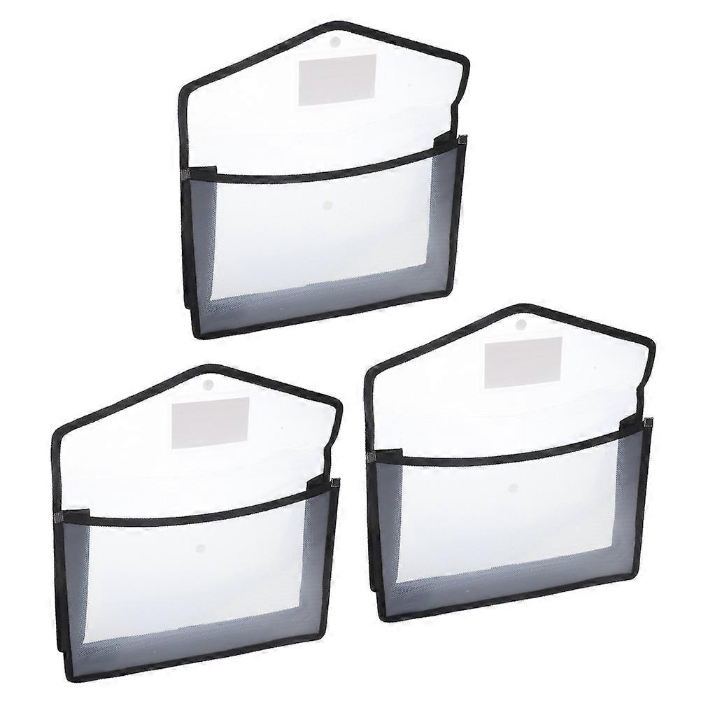 Document File Bag Practical Design A4 Size White Color Waterproof Protect Documents 3Pcs