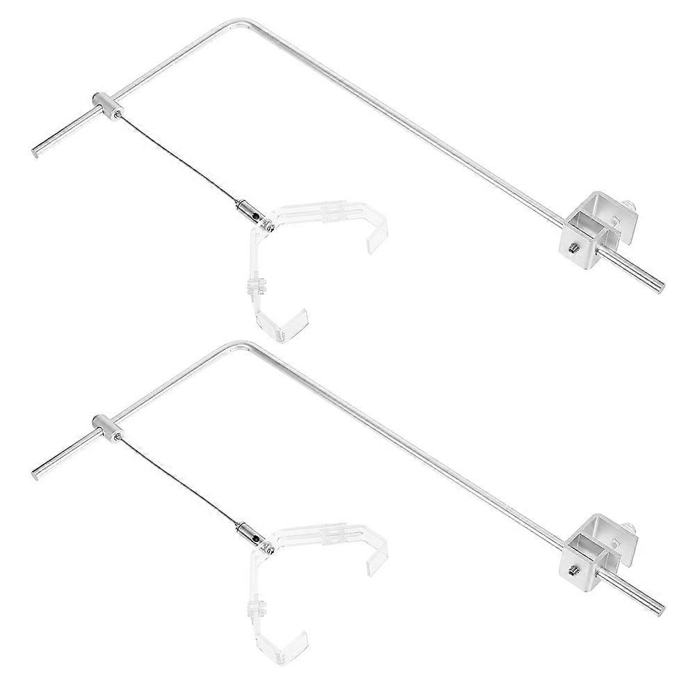 Aquatic Lighting Rack Aquarium Light Stand Fish Tank Adjustable Height Silver 20M x 40M 2Pcs