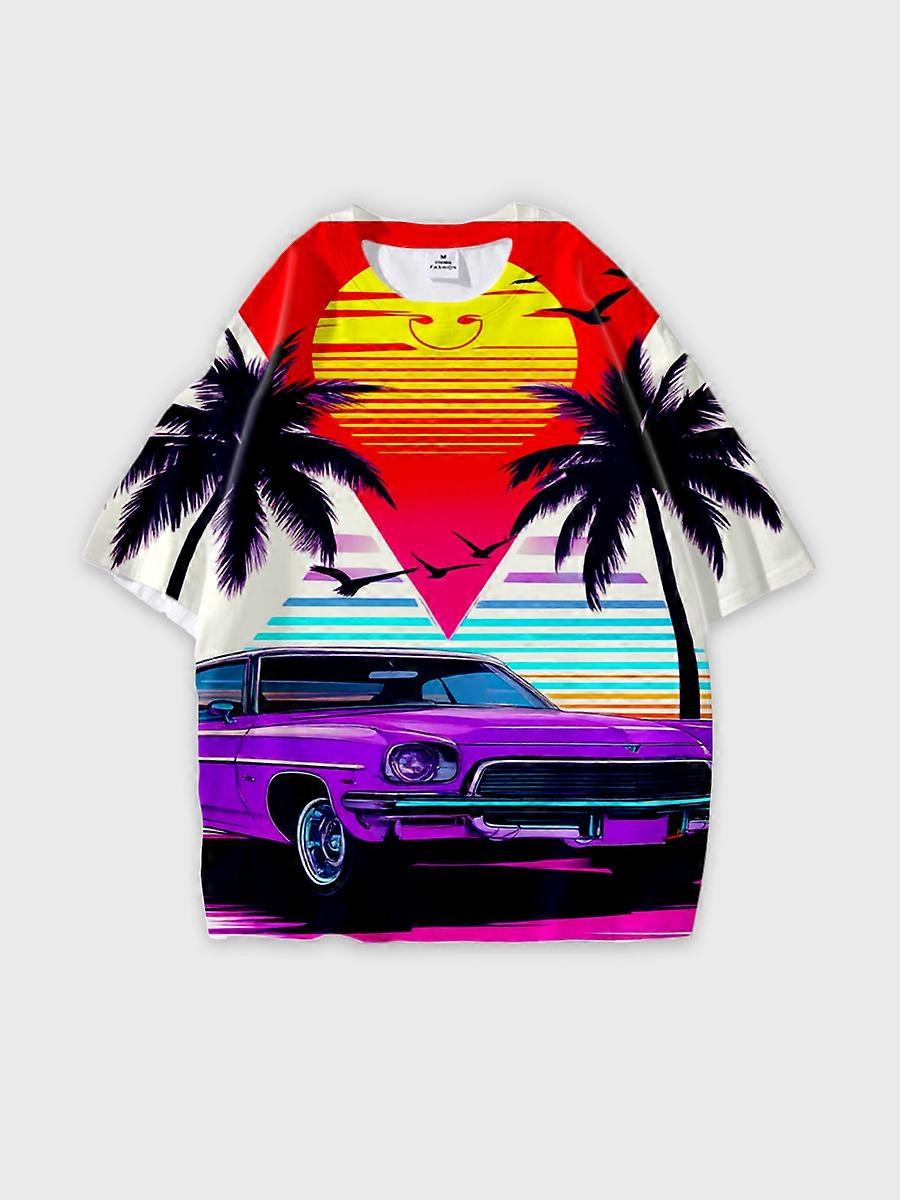 T-shirt round neck Pattern loose short sleeve JW656