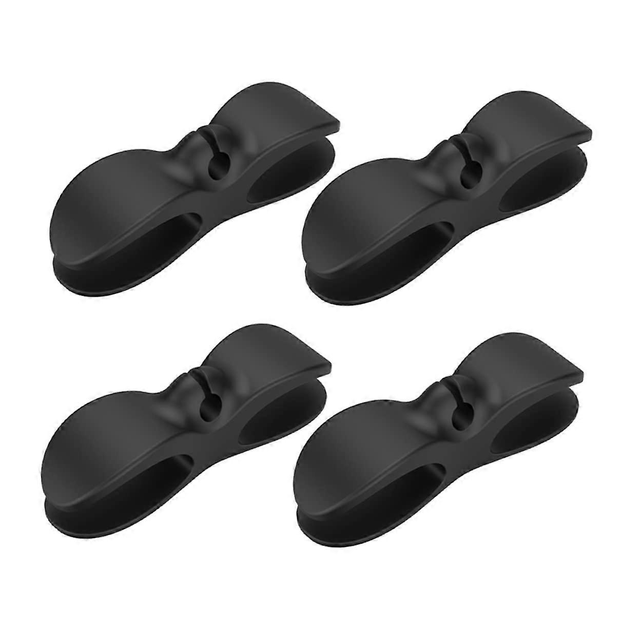 Netzkabelhalter 4er-Pack Selbstklebende Kabel-Organizer 10.3x3cm Schwarz TPUSilikon Kabelclips für Geräte