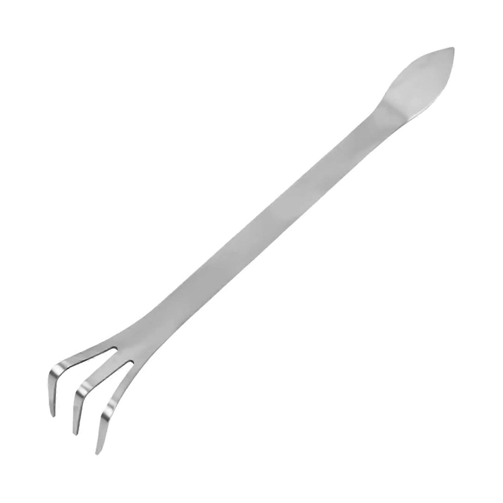 Bonsai Root Rake Stainless Steel Bonsai Tree Tool, with Ergonomic Handle Double Head MultiPurpose Garden Tool for Loosening and Compacting Soil