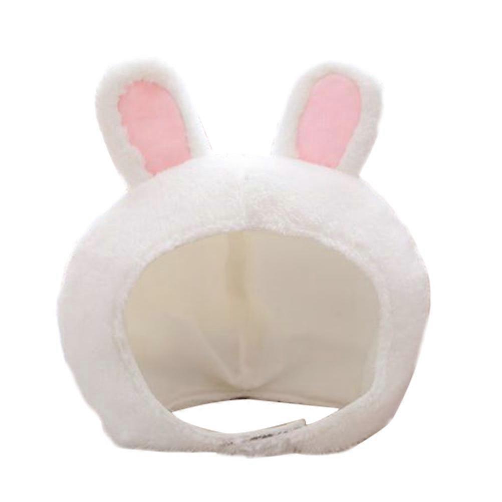Rabbit Ears Plush Bunny Headwear Warm Costume Parties Halloween White Short Pile Velour 30 x 28 x 1cm 1Set