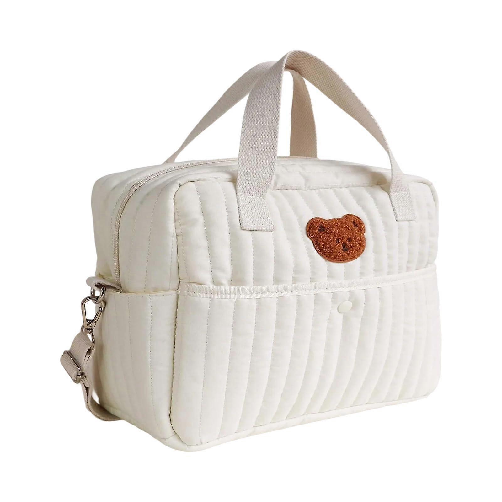 Mom Bag Embroidered Pattern Crossbody Diaper Bag With Multiple Compartments, Splash-Proof, Large Capacity Travel Bag