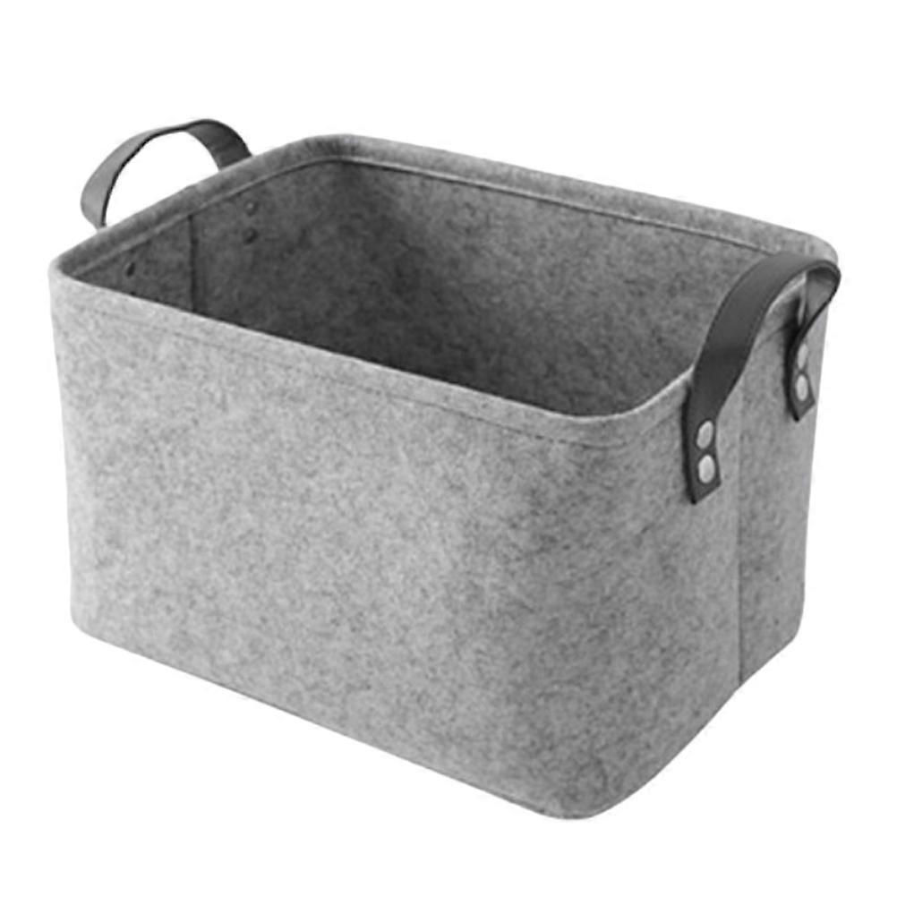 Nonwovens Storage Basket for Home Use Light Grey Portable with Handle Made of Material 1PC