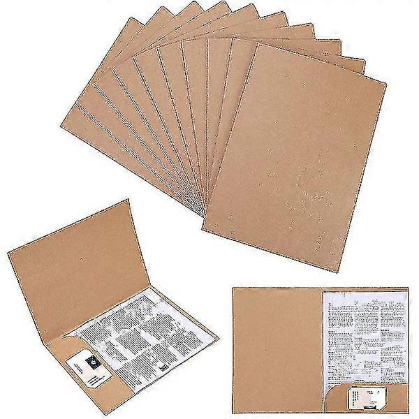 10-Pack Cardboard Folder with Flap A4 Kraft Paper Liner Insert File Folder