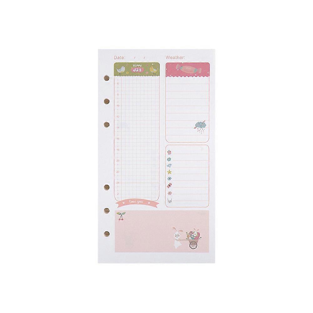 A6 Color Refill Paper for 6-Hole Binder, College Ruled Notebook Pages, Compatible with Diary #5, 100 Sheets