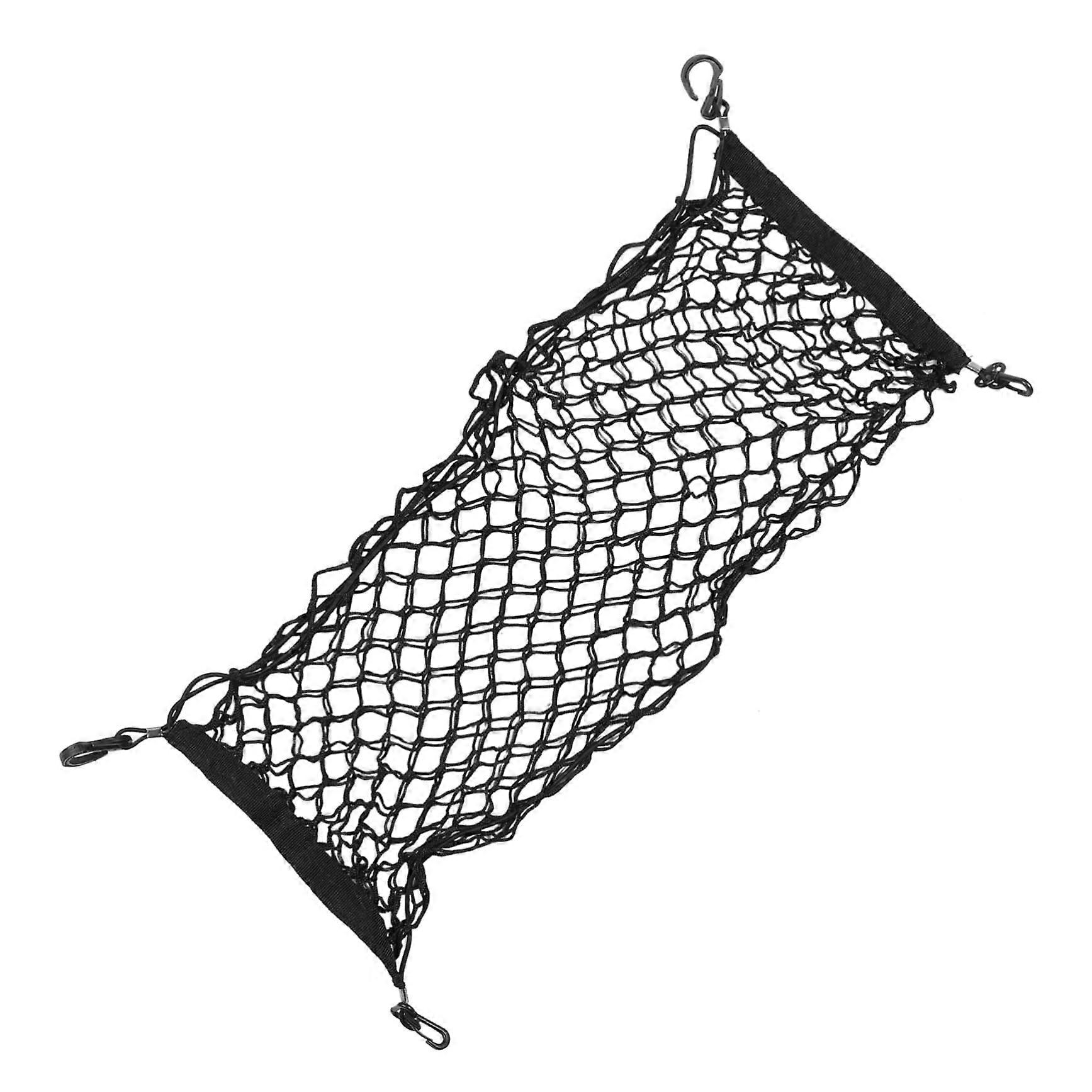 Car storage bag, trunk net, car cargo net, car trunk organizer, auto trunk net cargo organizer for SUVs, trunk storage net for SUVs, black polyester.