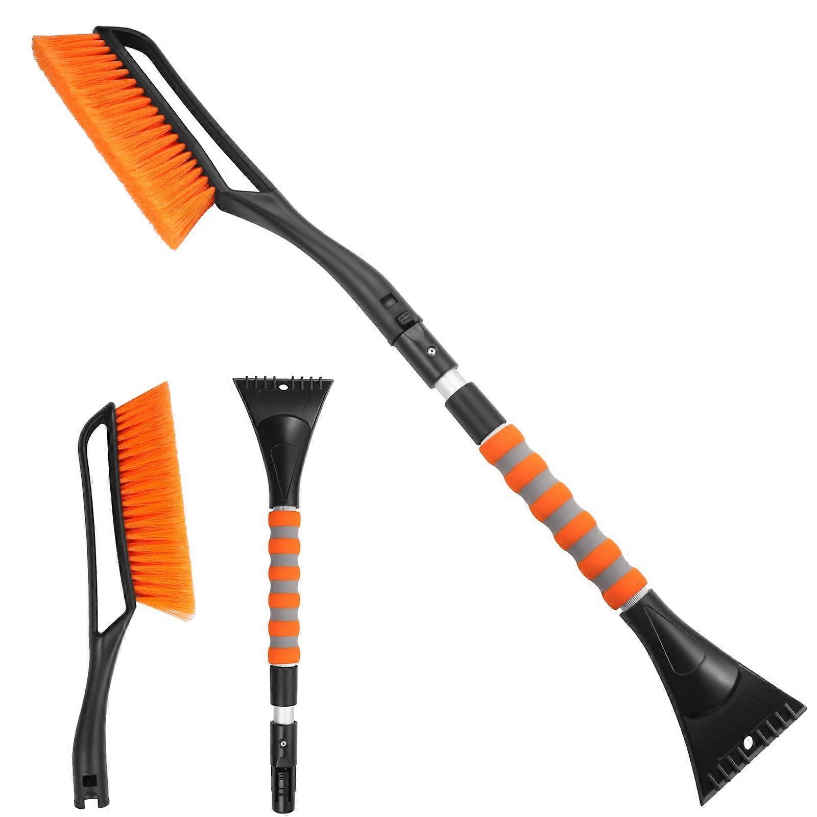 2in1 Ice Scraper for Car with Broom, Ice Scraper with Ice Breaker Function, Snow Removal Brush with Foam Handle for Truck, SUV, Windshield