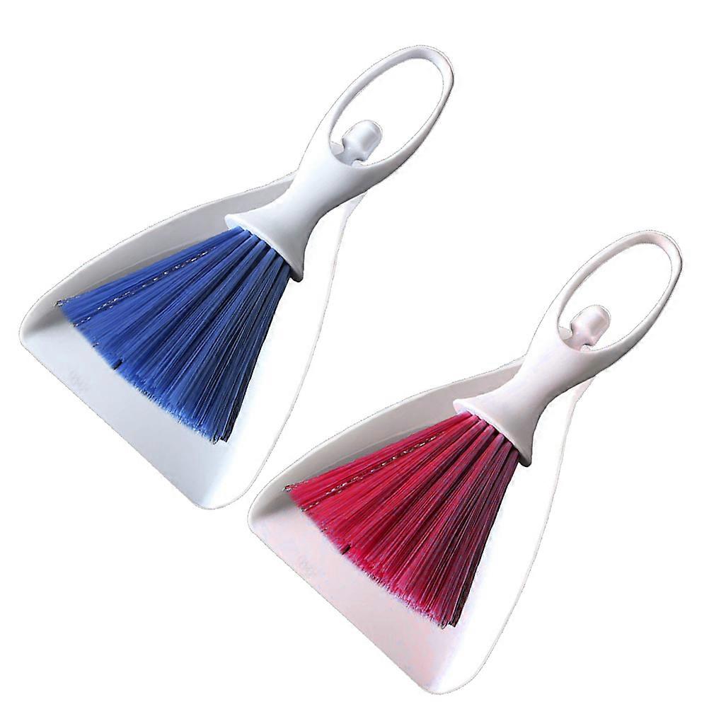 Miniature Dustpan Brush Practical Mini Broom and Dustpan Set Bookshelf Cleaning Random Color 25x12x2cm 2 Sets