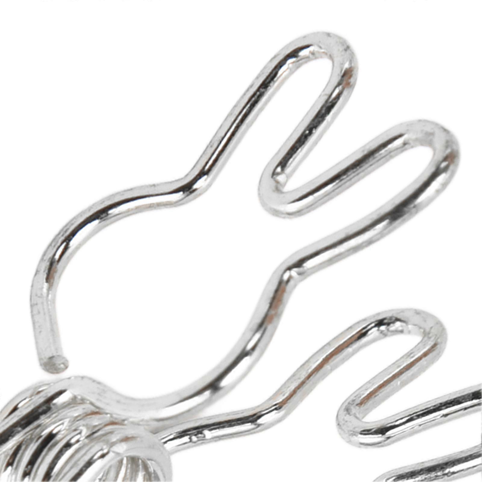 20 Pcs Clips Multipurpose Multifunction Electroplating Hollow Metal Binder Strong Spring ClipSilver