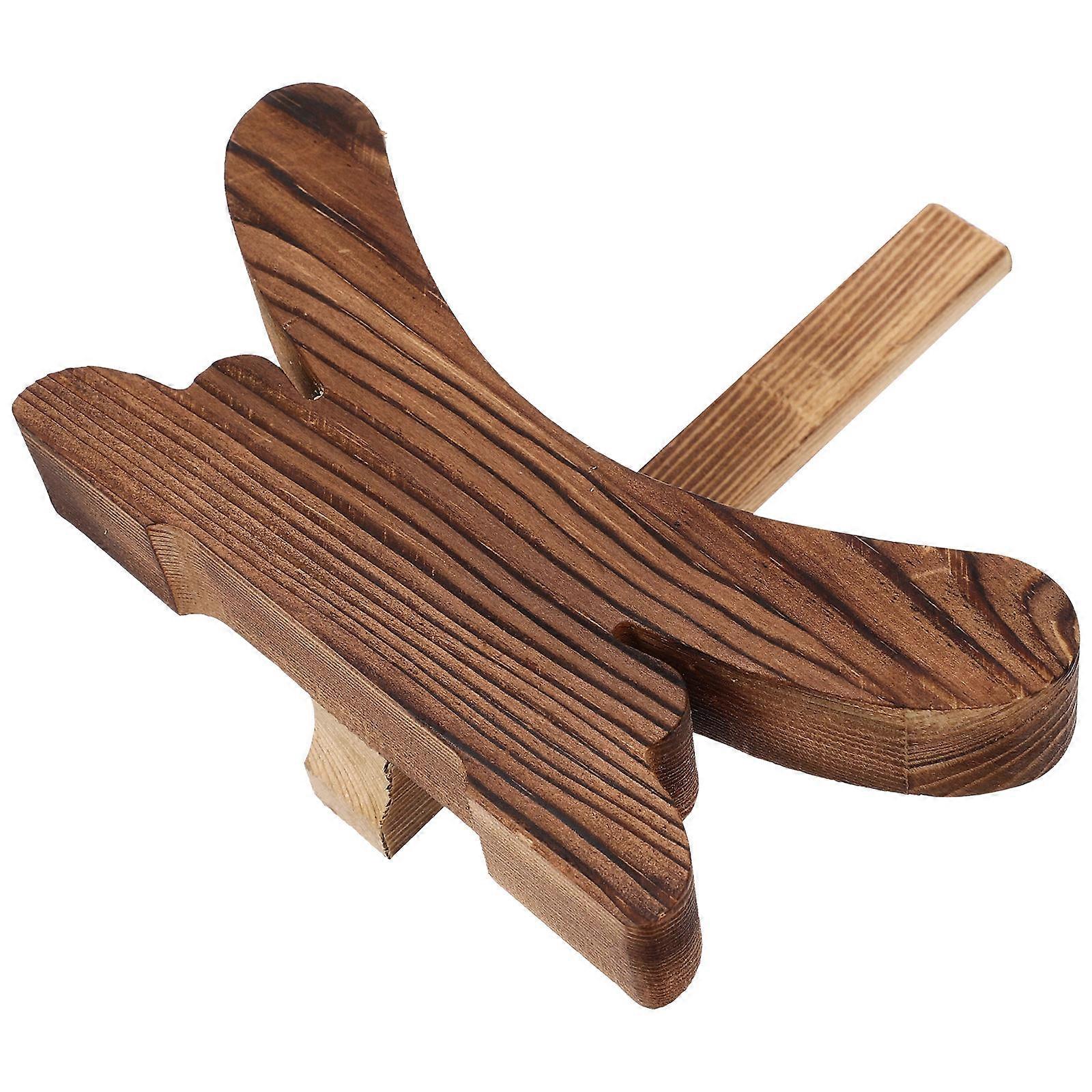 Wooden Display Stand for Pu Erh Tea Lovers Elegant Brown Shelf for Collectibles Plates and Artwork