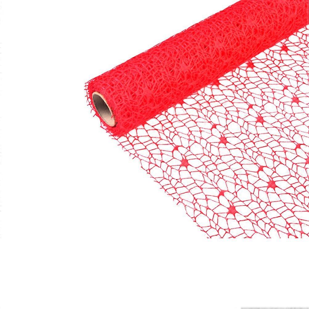 Flower Wrap Diy Gauze Roll Jacquard Net Yarn School Decoration Red Long and Large Size Design for Kids Art Craft Users 1Set