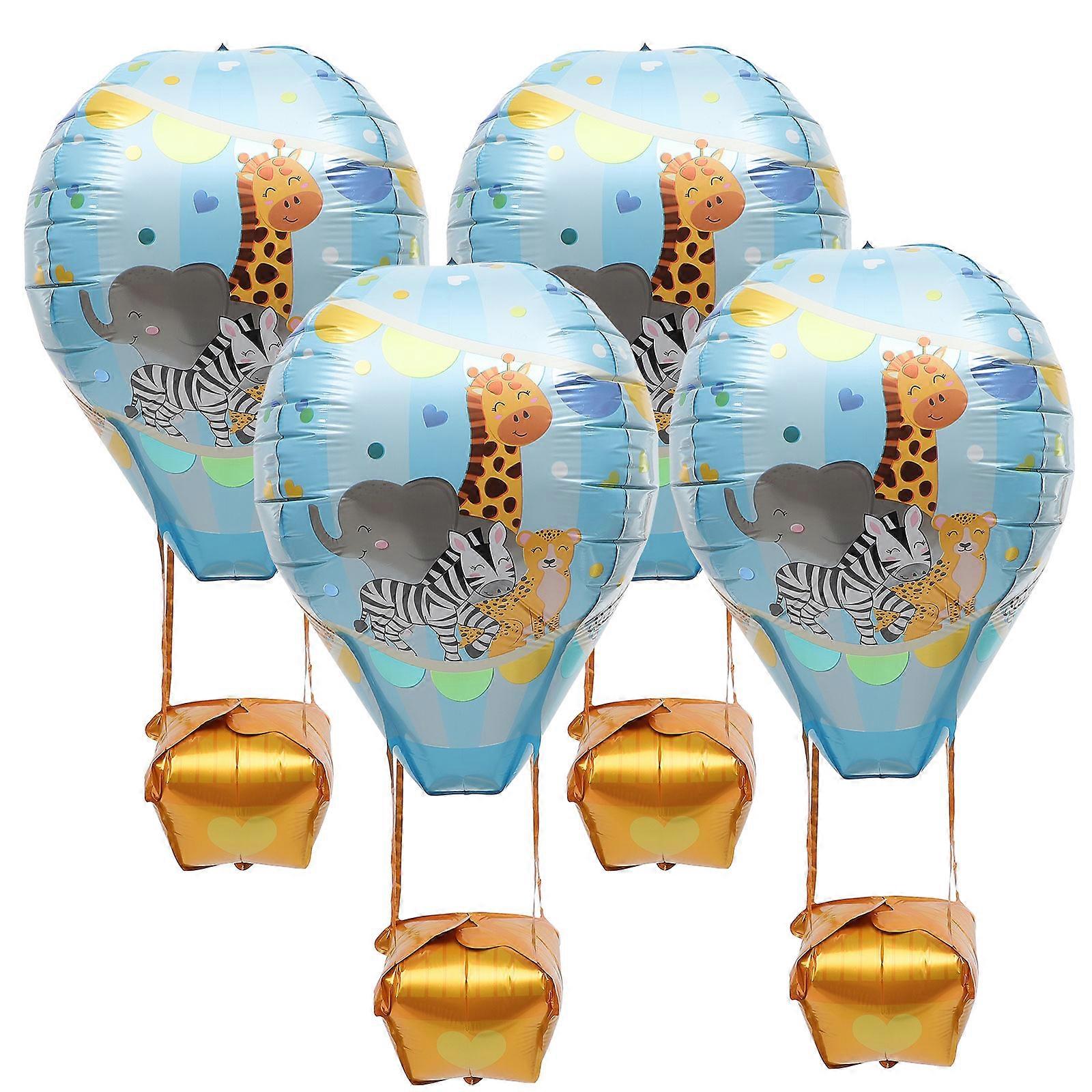 Party Balloon Ornaments Hot Air Balloon Style School Events Sky-Blue 89X29X0.1CM Visual Enjoyment 4Pcs