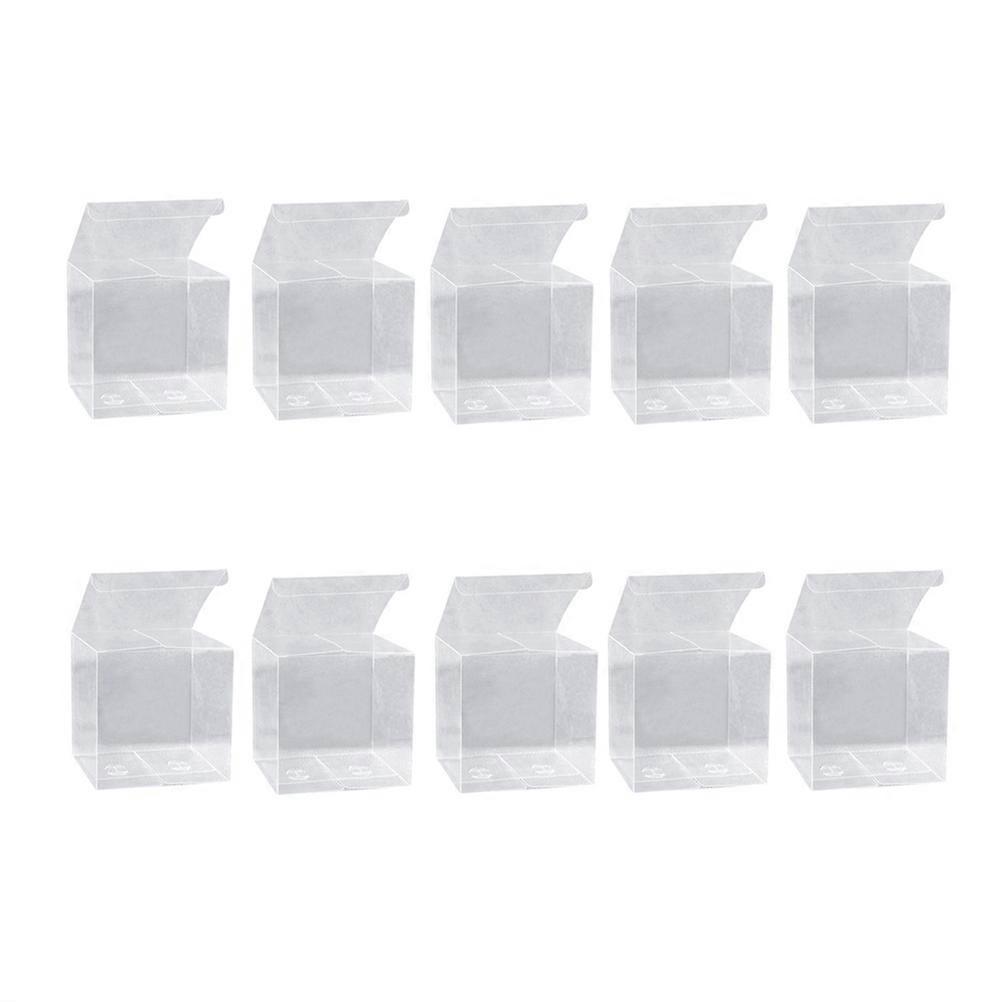 Mini scatola trasparente materiale in PVC per porta biscotti 10 cm x 10 cm x 10 cm Design semplice 20 set