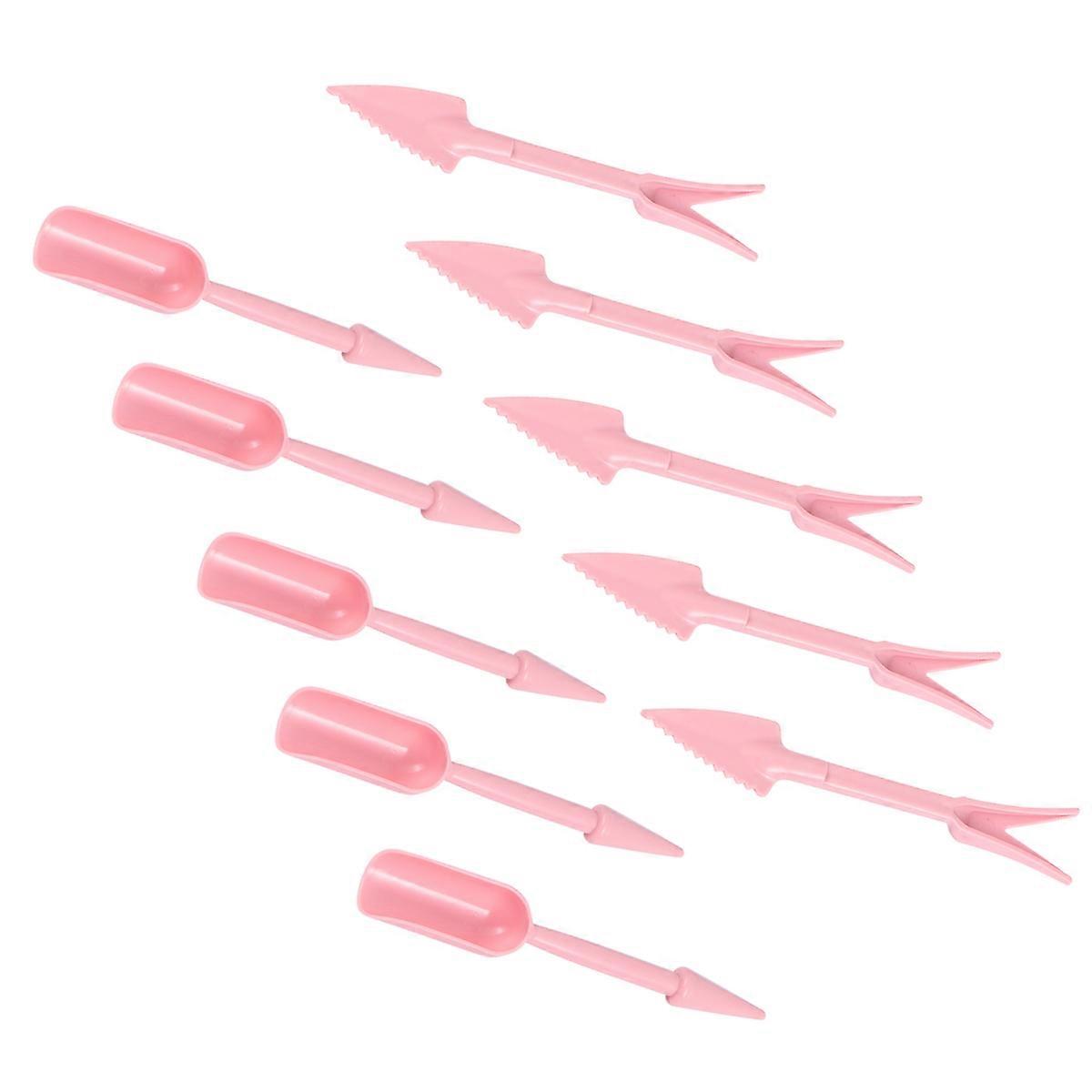 10 Pcs Plastic Garden Seedlings Transfer Tool for Digging and Transplanting Plants in Home Flowerpots (Pink)