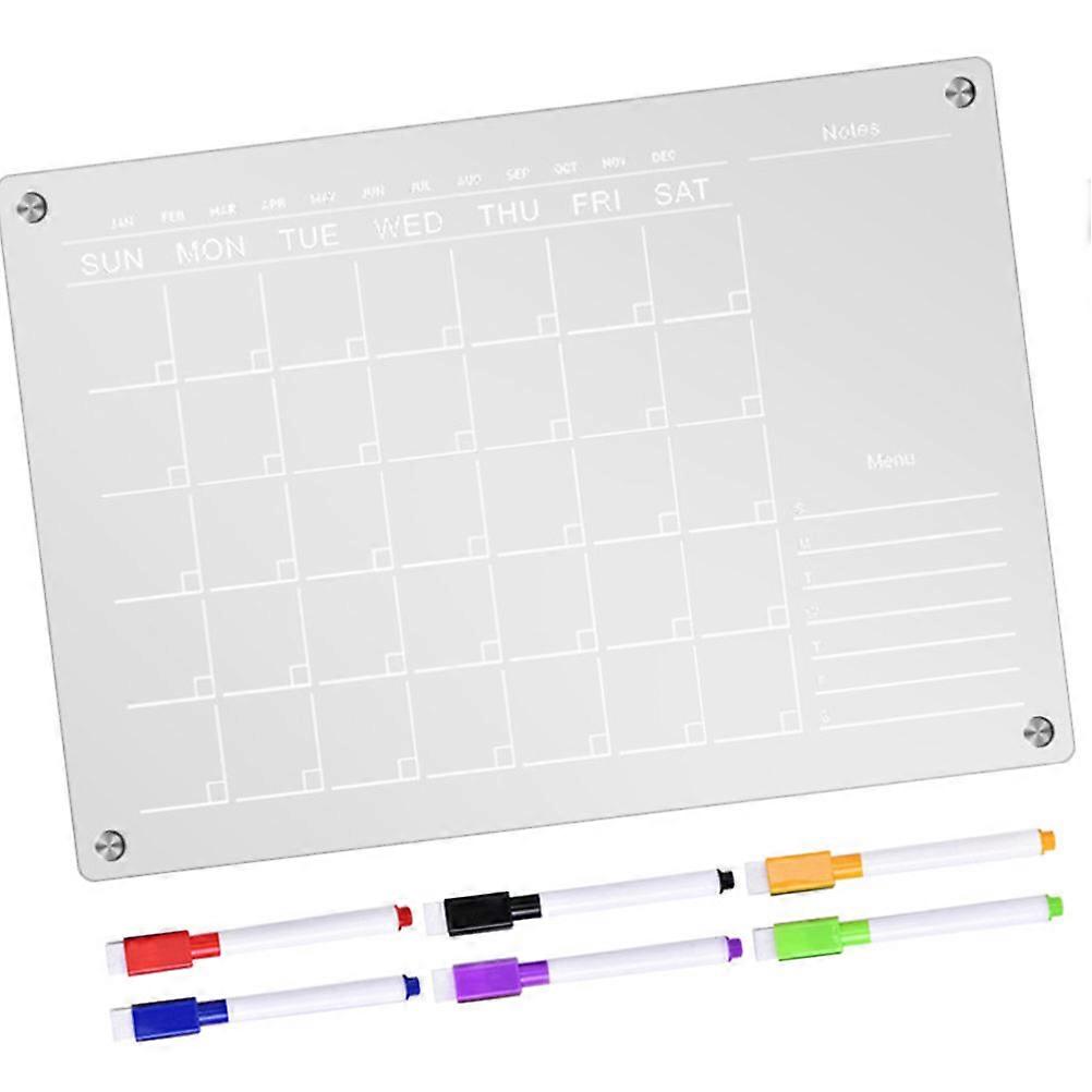 Shopping List Board Acrylic Weekly Planner Office Work 16.51X11.67X0.39in Magnetic Schedule Organization 1 Set