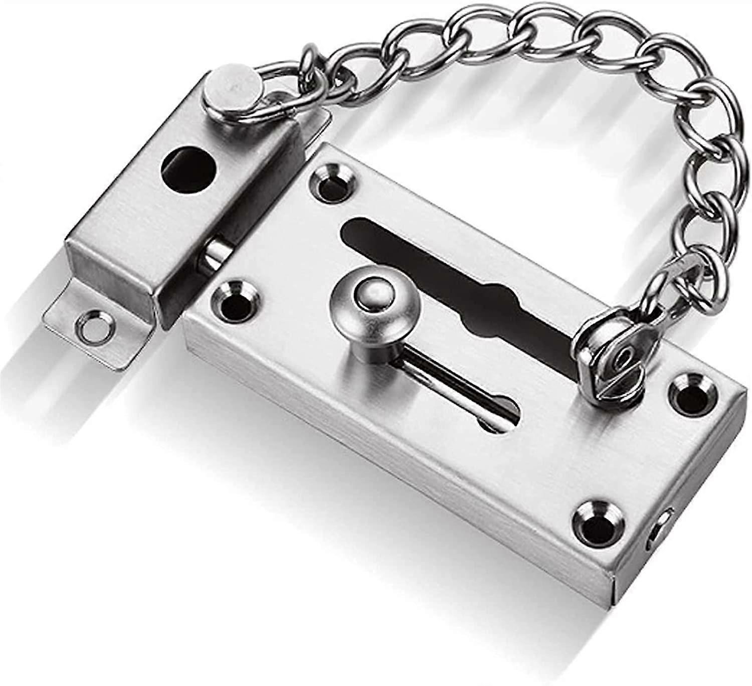 Household Door Bolt with Chain, TwoPurpose Door Buckle, Bold AntiTheft Chain Lock Buckle
