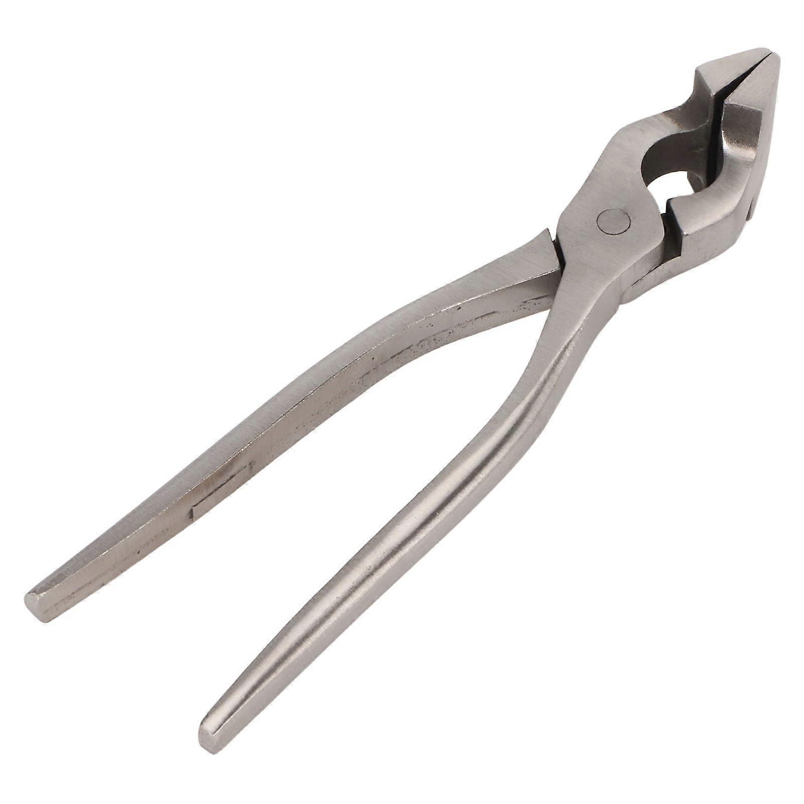 Leather Flat Pliers for Leather Craft, Heat-Treated Hardened Steel, Strong Biting Force, Curved Jaws for Purses