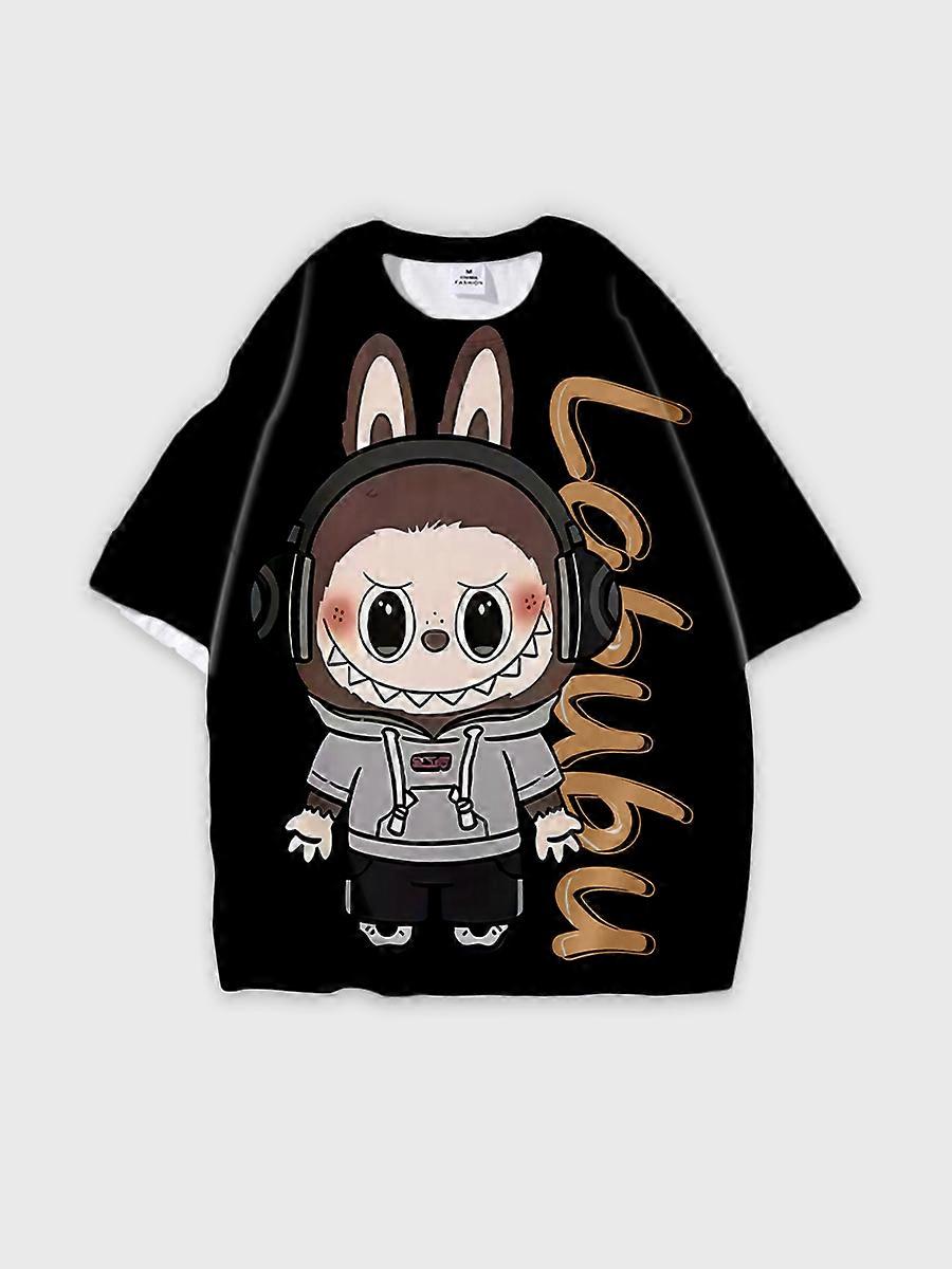 T-shirt round neck Pattern loose short sleeve P2222