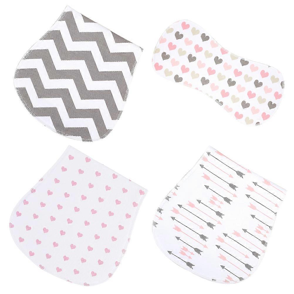 Cotton Burp Rags Newborn Drool Towels Catch Saliva Assorted Color Daily Use 4Pcs